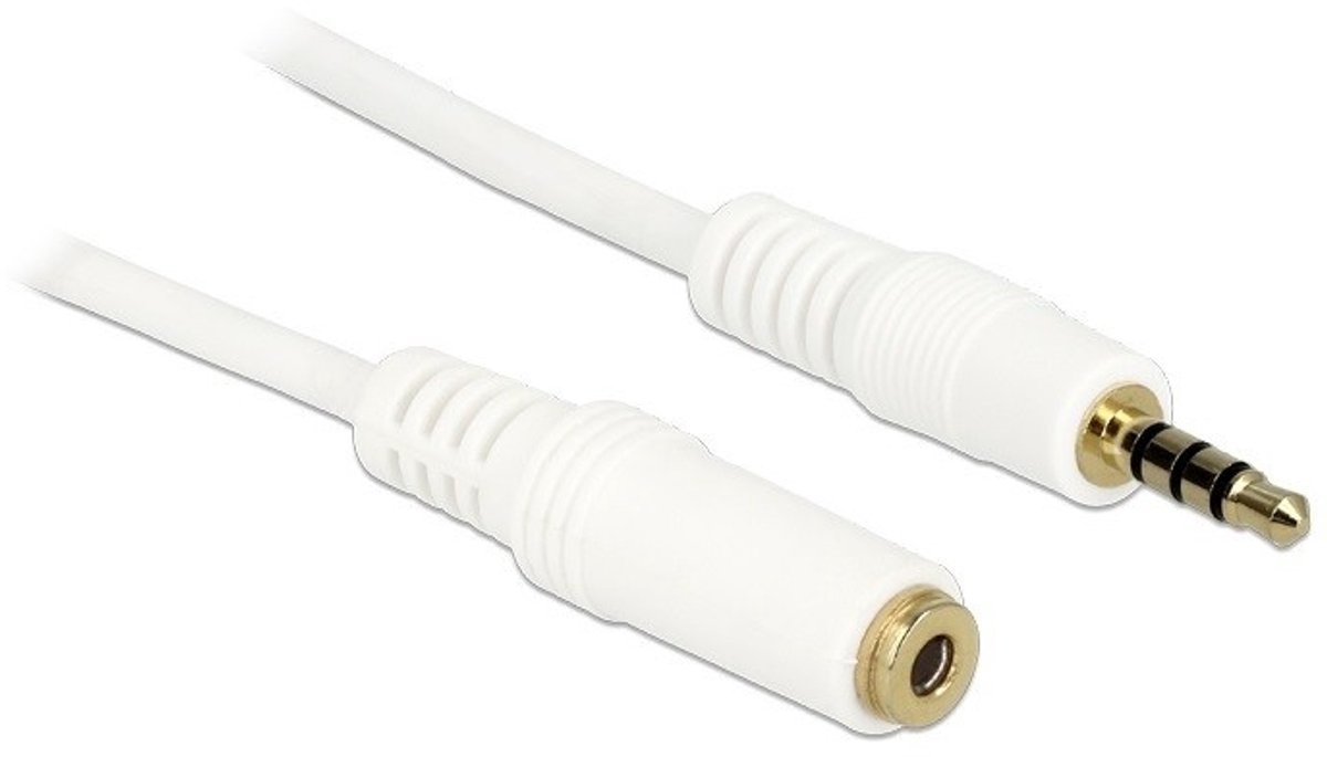 3,5mm Jack 4-polig audio/video verlengkabel AWG24 / wit - 5 meter