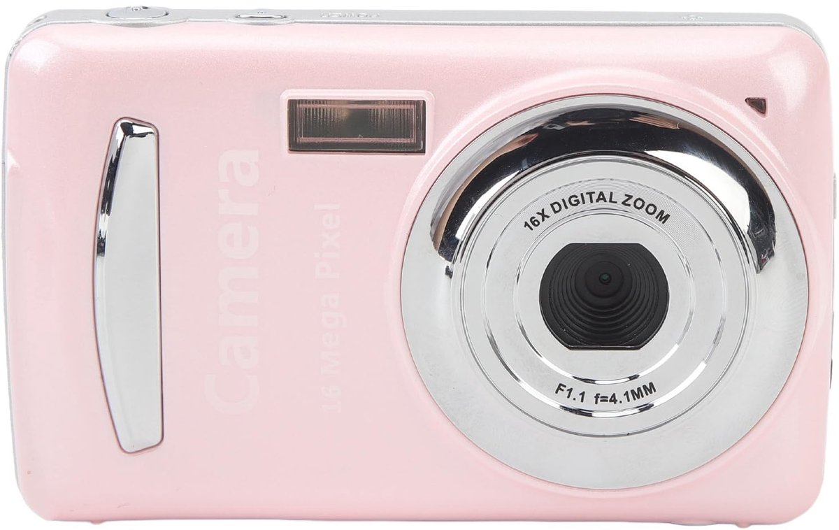 Digitale Camera, 16x Digitale Zoomcamera met 2,4 Inch Scherm, Autofocus, Meerassige Stabilisatie, 1080P 16 MP, Draagbare Kleine Camera voor Jongens, Meisjes, Tieners, Studenten
