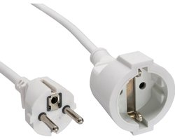 InLine Geaarde voeding verlengkabel - 3x 1,5mm / wit - 2 meter