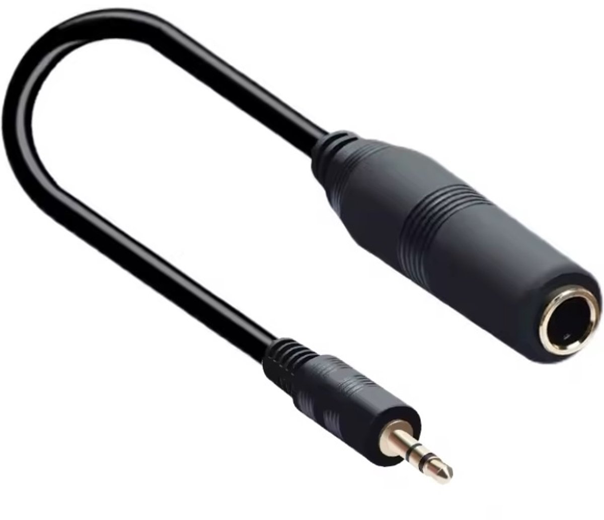Image of 3,5mm Jack (m) - 6,35mm Jack (v) adapter | stereo | verguld | 0,30 meter