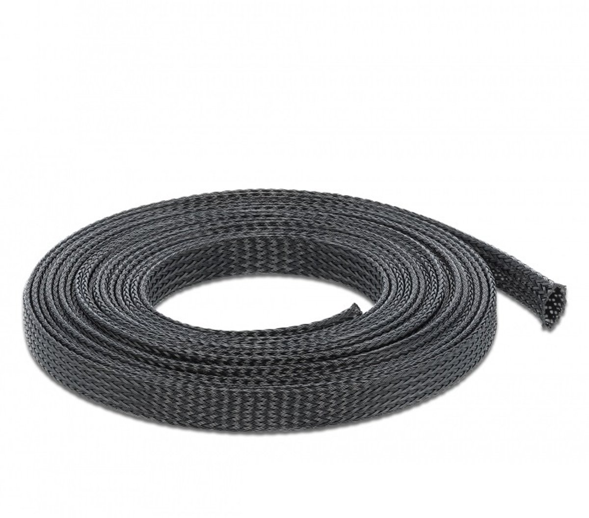 Polyester kabelsleeve | rekbaar | 12mm | zwart | 5 meter