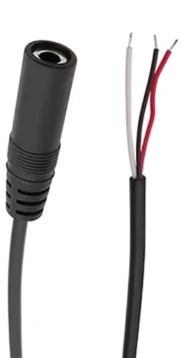 Image of 3,5mm Jack (v) stereo - open eind audiokabel | zwart | 0,30 meter