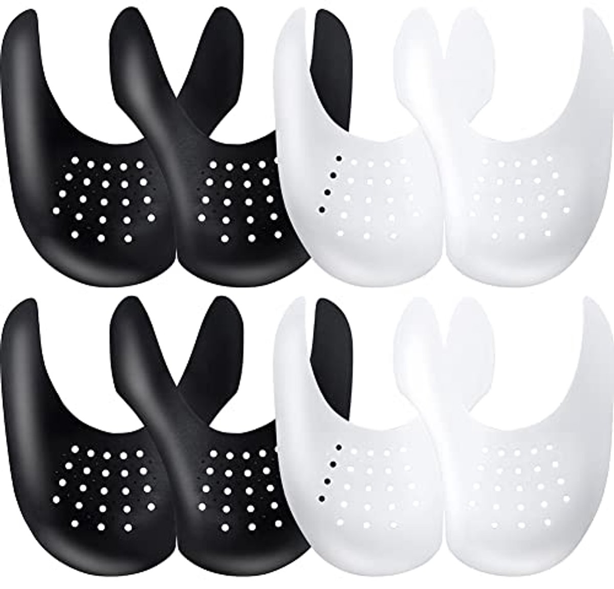 Anti-rimpel sneakerbescherming - 4 paar - Wit en zwart - Large