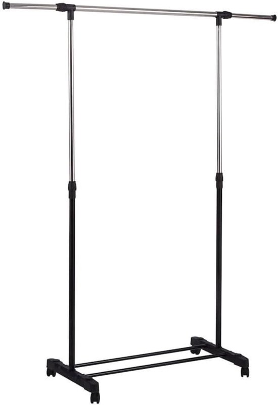 CARO-Möbel Günther Valet Stand Hanger and Trouser Rack, Metal Chrome