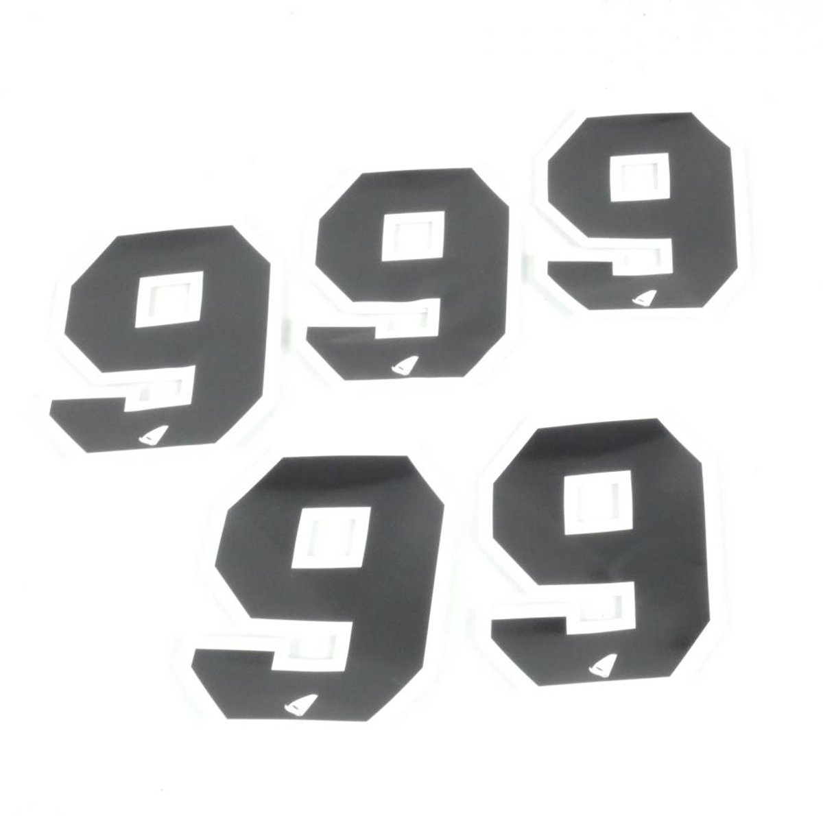 5 Autocollants stickers UFO pour moto Numero 9 noir 130x100mm Neuf