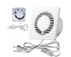 Afzuigventilator – Wandventilator – 100mm afvoer – Automatisch terugslagklep – 8W energiezuinig – Stille werking – Geschikt voor badkamer en keuken