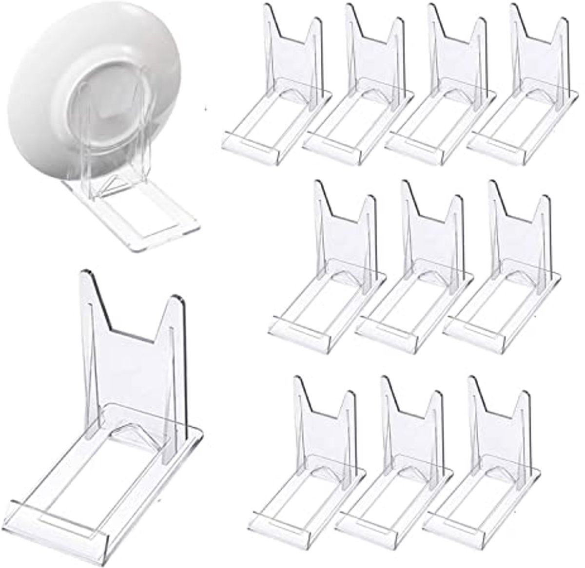 Image of Acryl Standaard voor Borden en Fotodisplays - 12 Stuks Verstelbare Kunststof Standaard