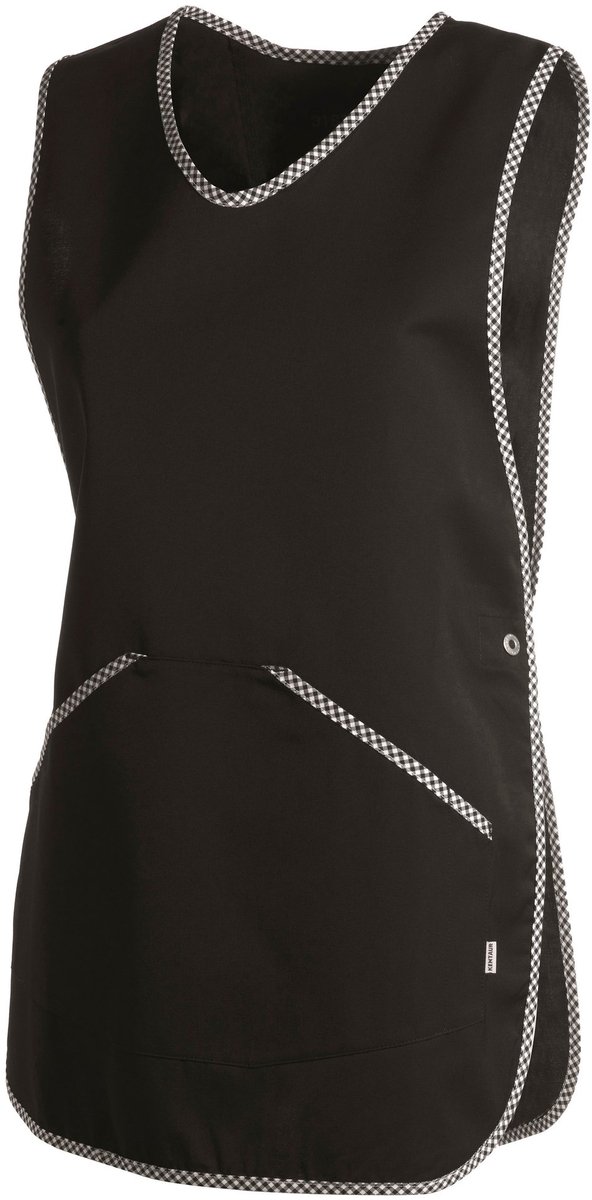 Kentaur Sandwich apron w. pocket 31811-102 - black w. black/white check - M/L