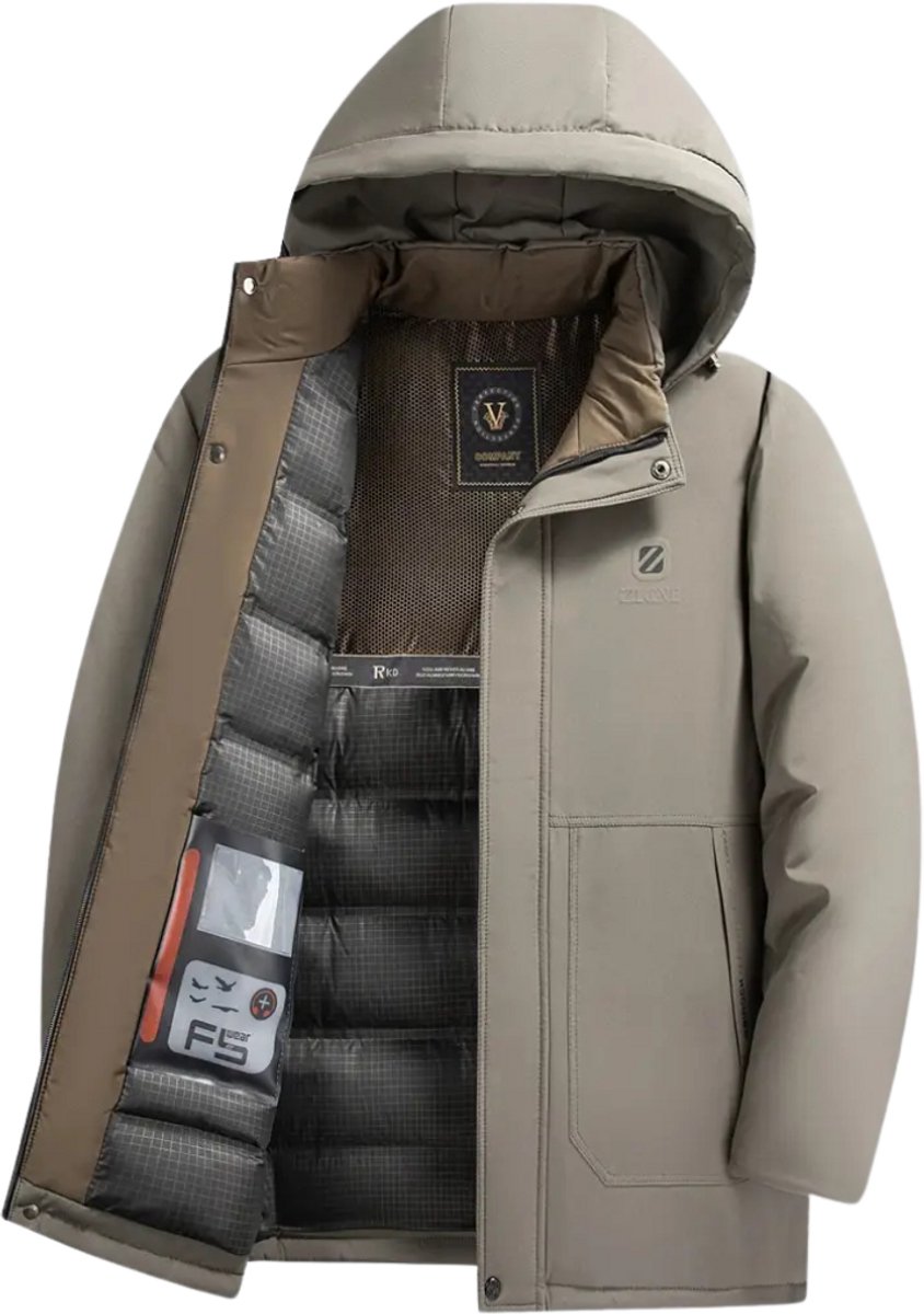 Nivard Winterjas Heren Parka Winter Jas Volwassen Stijlvol Creme