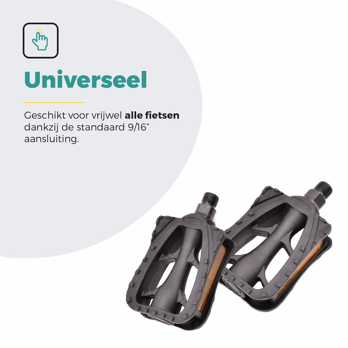 Voltano Antislip E-bike Fietspedalen 421165 Zwart - Universeel - Reflectoren - Trappers Fiets – foto 6