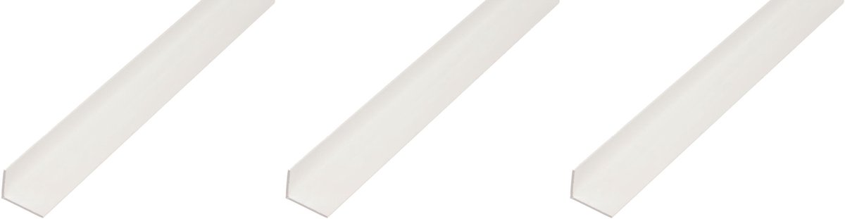 Alberts next 3 x hoekprofiel, PVC, weiß, 20 x 10 x 1 mm, lengte 1 m