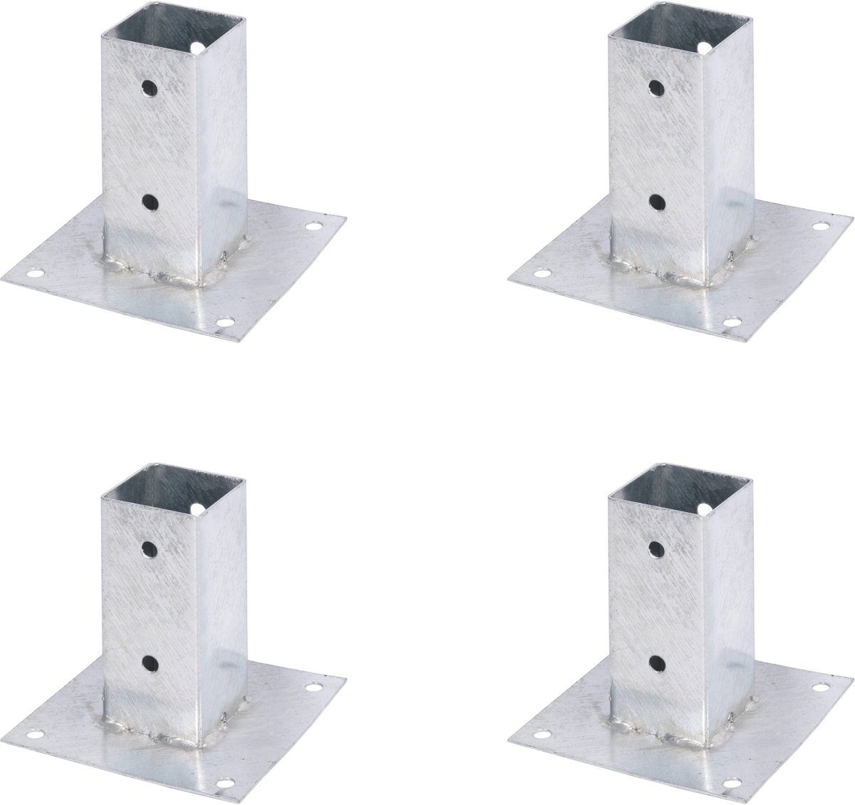 Alberts 4 x opschroefhuls voor vierkante houten palen, 61x61 mm, thermisch verzinkt, voor opschroeven