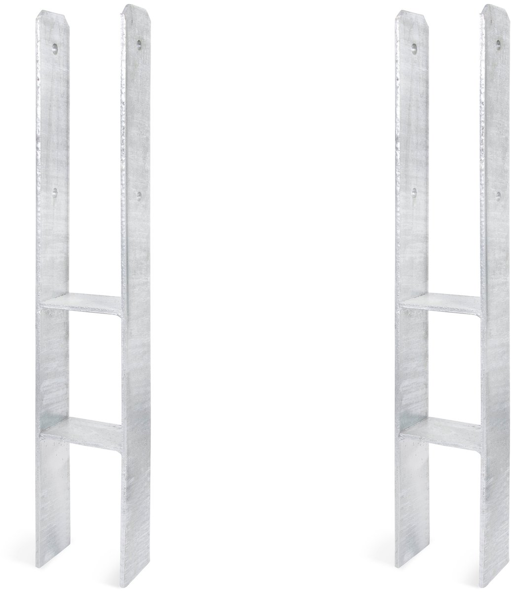 Alberts 2 x H-paaldrager, 116x800 mm, materiaaldikte 8 mm, diepte 60 mm, thermisch verzinkt