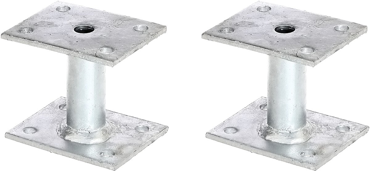 Alberts 2 x paaldrager, plaat 70x90 mm, buis-Ø 27 mm, thermisch verzinkt, voor opschroeven