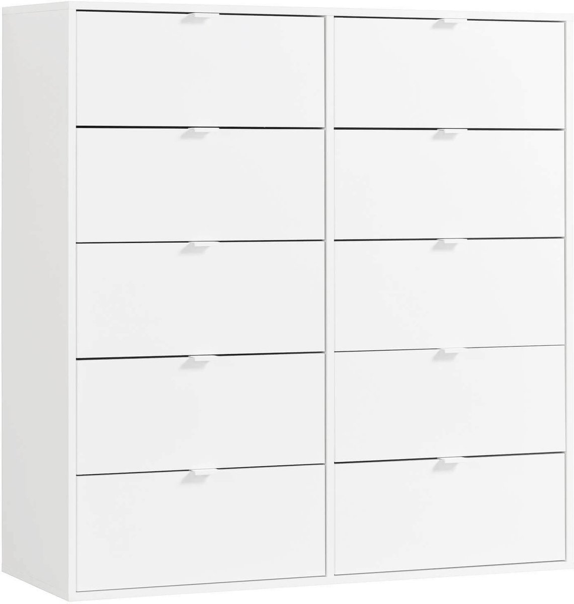 mokebo commode 'Die Stilvolle' (110x117x40cm) sideboard, voor slaapkamer, hal & kinderkamer met 10 houten lades in wit