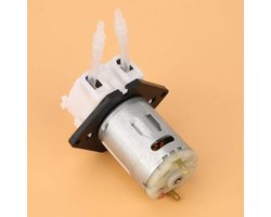 12V DC microdosering peristaltische pomp doseerkop zelfaanzuigende peristaltische vloeistofpomp (DIY) 2 * 4 buizen voor chemische analyse in het aquariumlaboratorium (wit)
