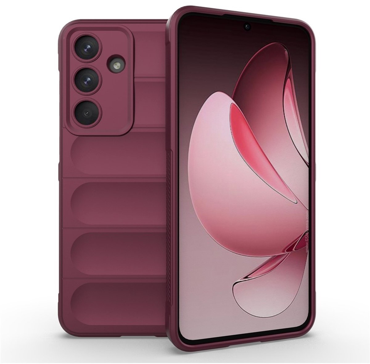 Coverup Hoesje - Geschikt voor Samsung Galaxy S25 FE Hoesje - Coverup Hands-On Rugged Back Cover - Bordeaux