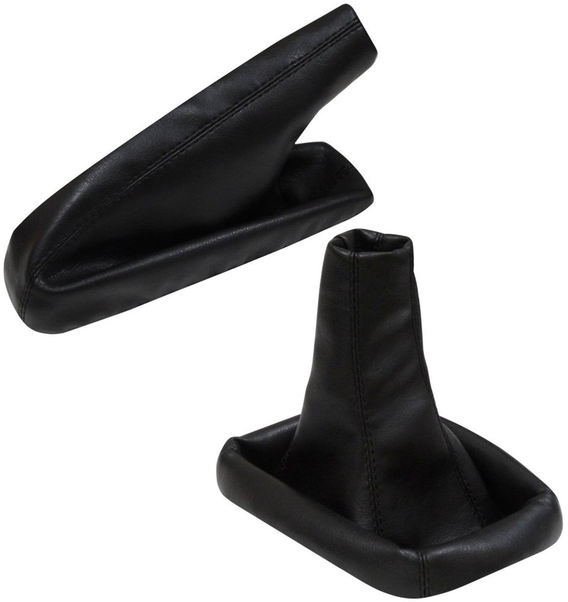 Set van versnellingspooktas + handremtas - kunstleer - zwart - voor auto