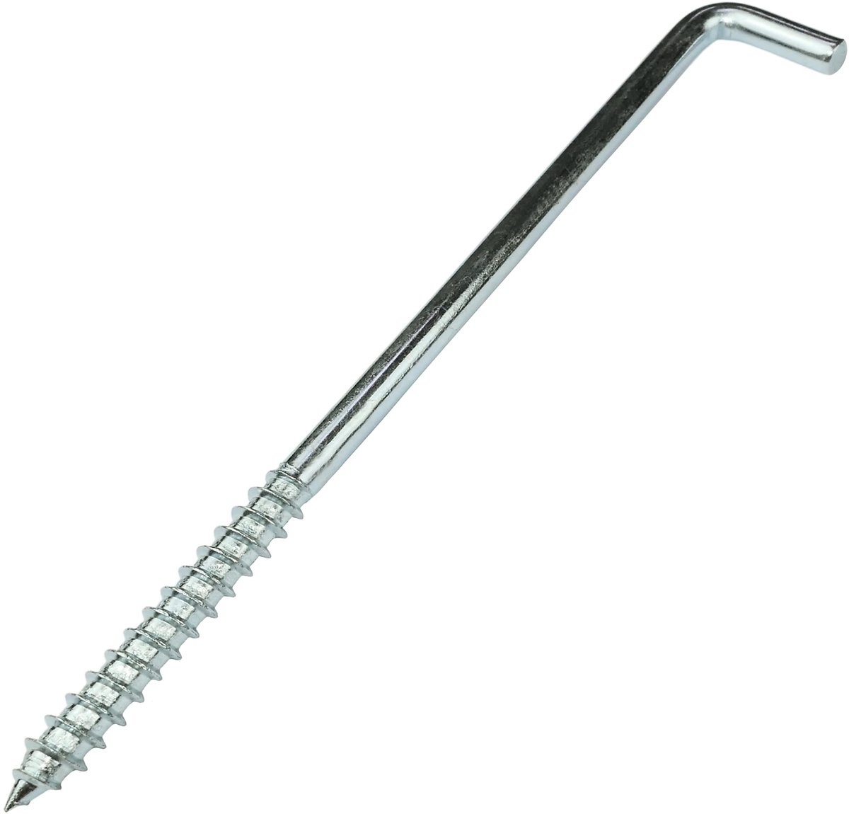 C58025 - Set van 10 L-vormige schroeven Ã˜6x120mm - Haak met zelftapschroef - Gemaakt van gegalvaniseerde staal - Kleur zilver