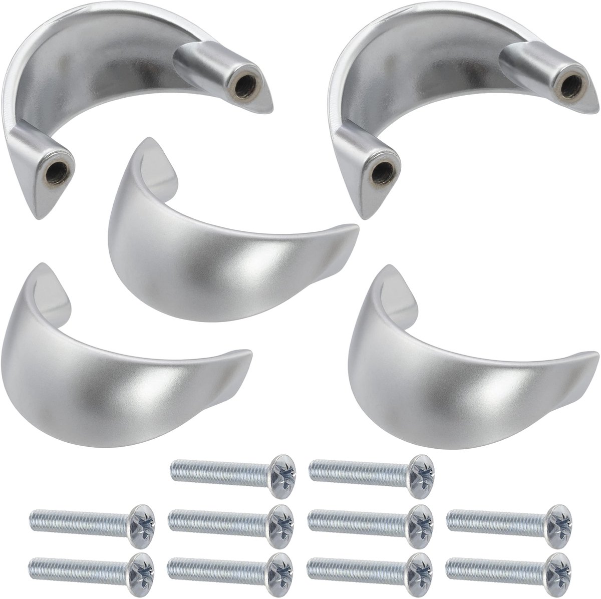 Aerzetix - C41410 - Set van 5 Meubelgrepen - 32mm Spacing - Matt Zilver - Voor Keuken en Woonkamer