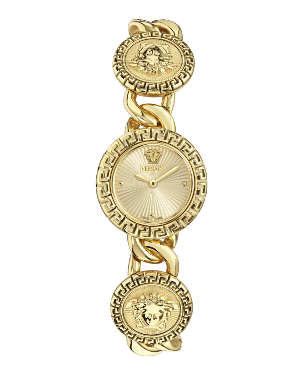Versace La Greca Stud Icon VE0Q00425 Horloge - Staal - Goudkleurig - Ø 28 mm