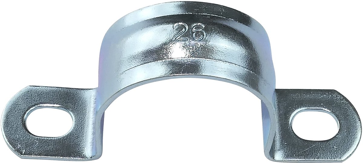 Set van 25 U-vormige slangklemmen - voor kabels Ã˜26mm - 27x14x60mm - van gegalvaniseerd staal