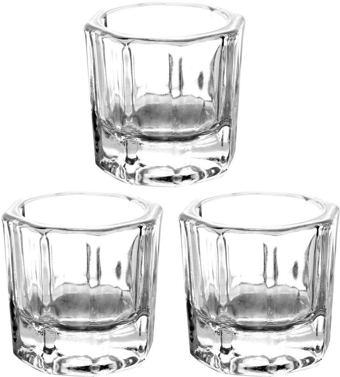 3 Pcs Dappen Glazen - Transparante Nail Art Bekers - Multifunctioneel Voor Salon