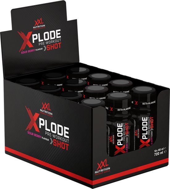 Foto: Xxl nutrition xplode pre shot pre workout met cafe ne taurine beta alanine preworkout shot supplement 12 pack