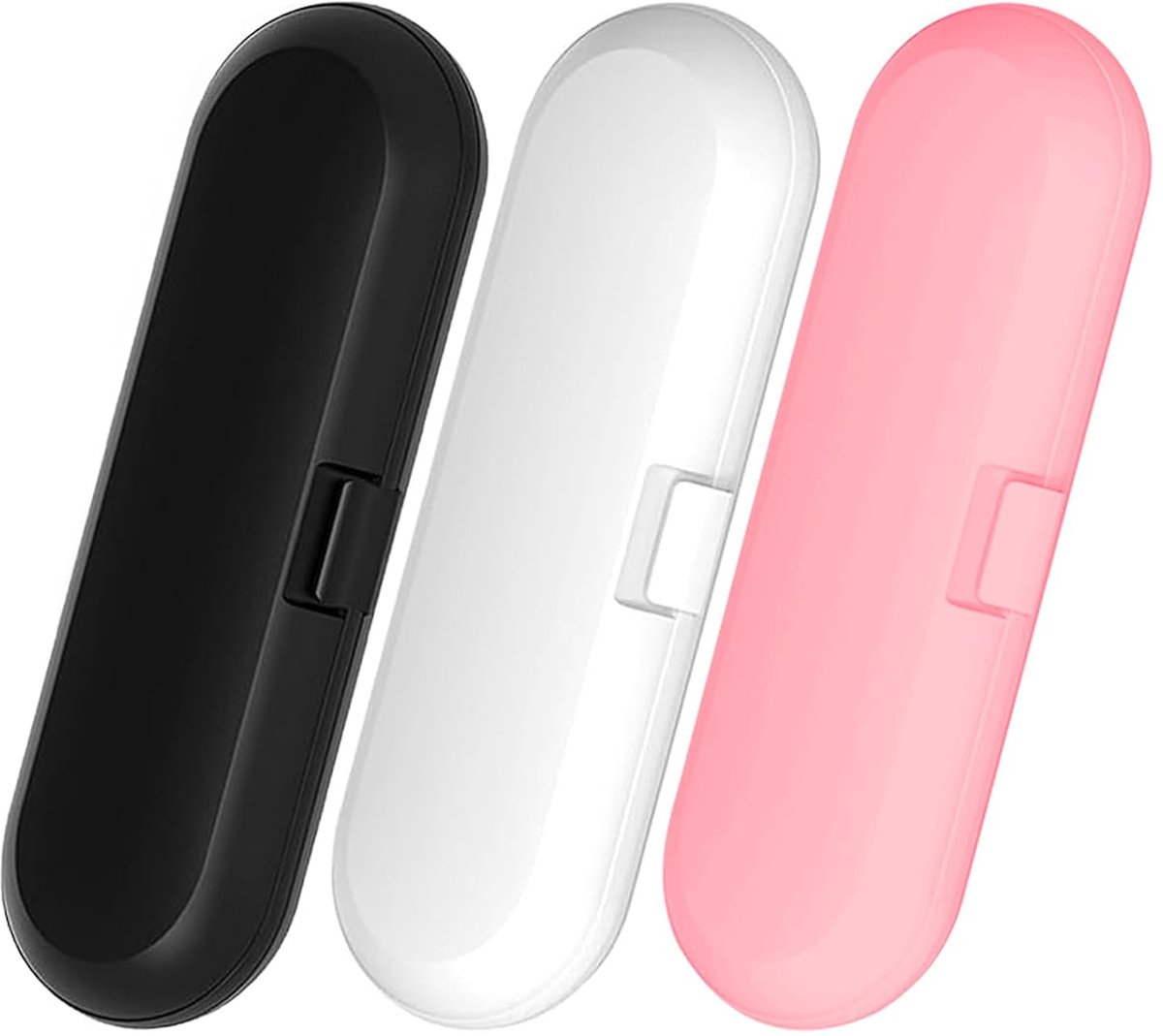 Reisetui Elektrische Tandenborstel - 3 stuks - Tandenborstel Etui - Universele - Opbergdoos - Tandenborstel Koker - Tandenborstelhouder - Opbergen - Meenemen - Roze/Wit/Zwart - 22.5*7*4 cm