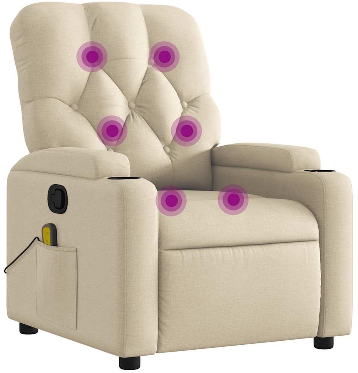 vidaXL Massagestoel - verstelbaar - stof - crèmekleurig