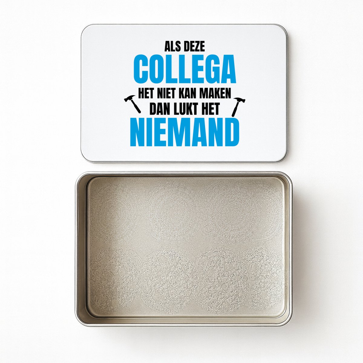 Hacebo® - Als deze collega koektrommel rechthoekig - Collega - een collega - koekblik – koektrommels – bewaarblik - snoeptrommel - werk - afscheidscadeau - verjaardagscadeau - kado - koek trommel - 20 x 13 CM