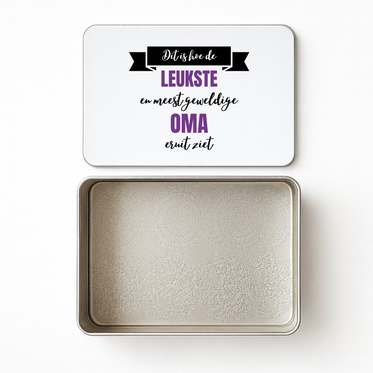 Hacebo® - Meest geweldige oma koektrommel rechthoekig - Oma - beste oma - koekblik – koektrommels – bewaarblik - snoeptrommel - verjaardagscadeau - cadeau voor oma - kado - koek trommel - 20 x 13 CM