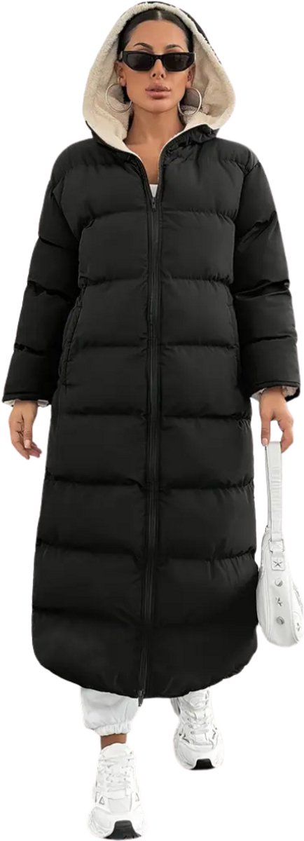 Livano Winterjas Dames Parka Winter Jas Volwassen Stijlvol Zwart