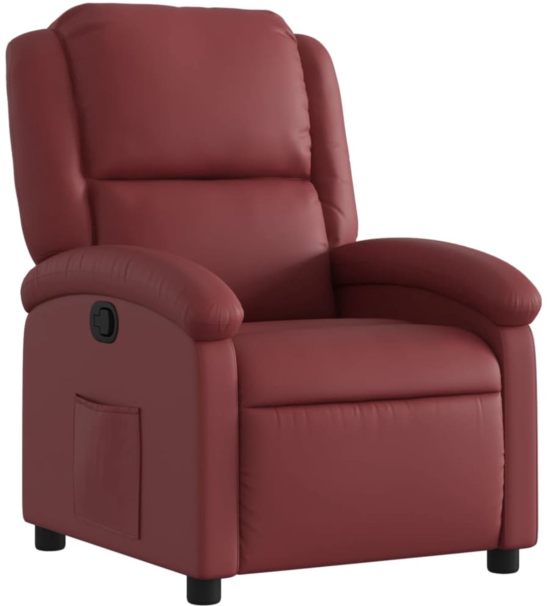 vidaXL Fauteuil - verstelbaar - kunstleer - wijnrood