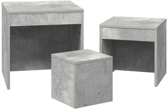 3-delige Tafeltjesset bewerkt hout sonoma eikenkleurig kopen