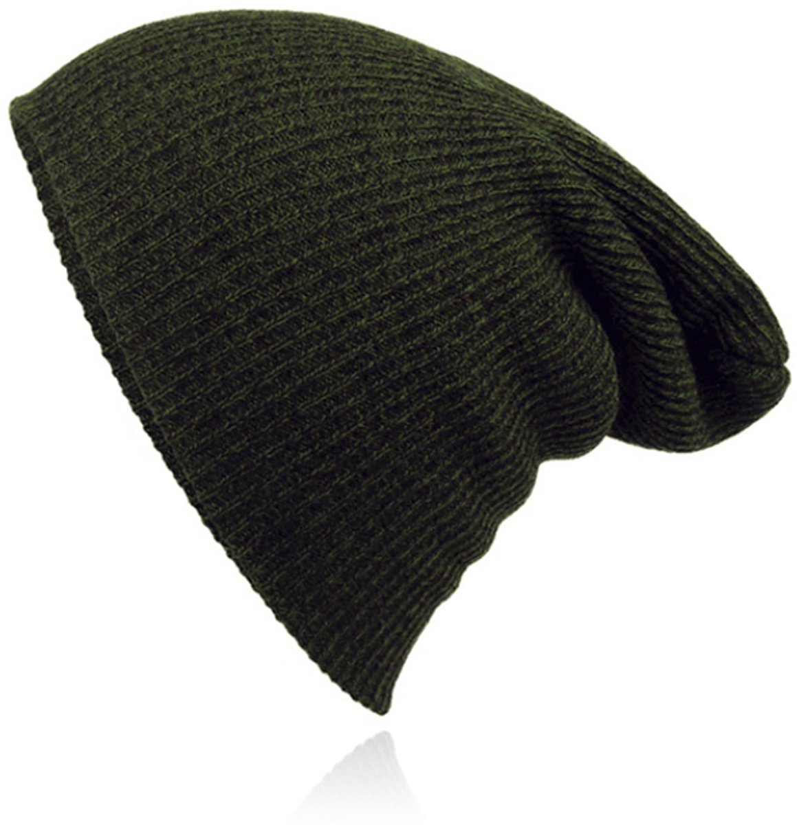 Beanie Muts in Katoenblend voor Mannen - Leger Groen