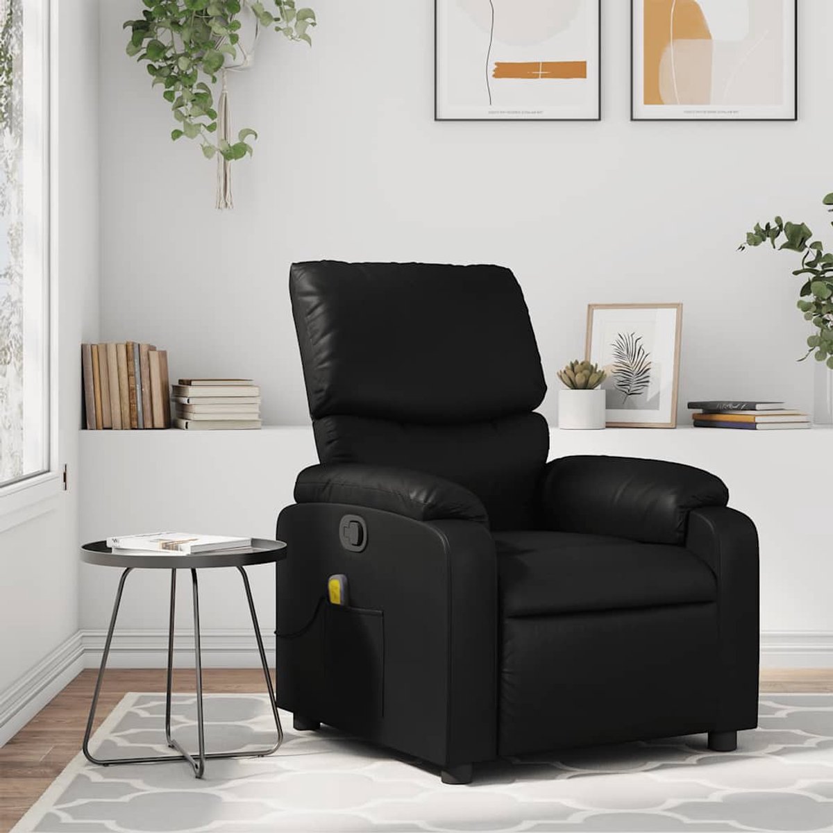 vidaXL Massagestoel - van - zwart - kunstleer