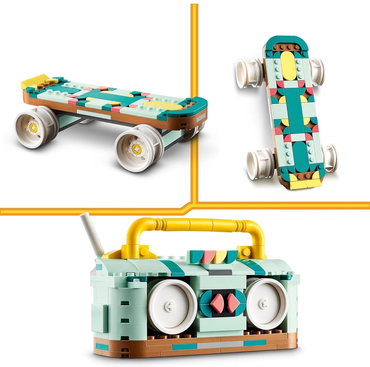 LEGO 31148 Creator 3in1 Retro rolschaats met Mini Skateboard en Gettoblaster Radio Speelgoed — afbeelding 25