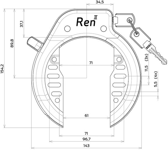 Axa Ren 2 Ringslot + Falkx Flexmount Montagestrips van AXA — afbeelding 4