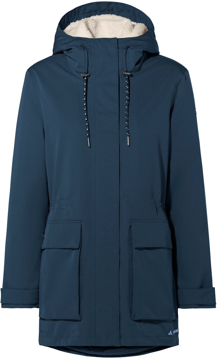 VAUDE Women’s Manukau Parka III Jas Regenjas outdoorJas Regenjas met kap Hardshell Jas Regenjas waterdicht Dames Outdoorjas Dark Sea