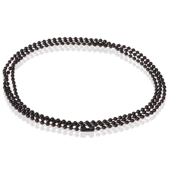 Zwarte halsketting - losse kabel ketting karabijnsluiting