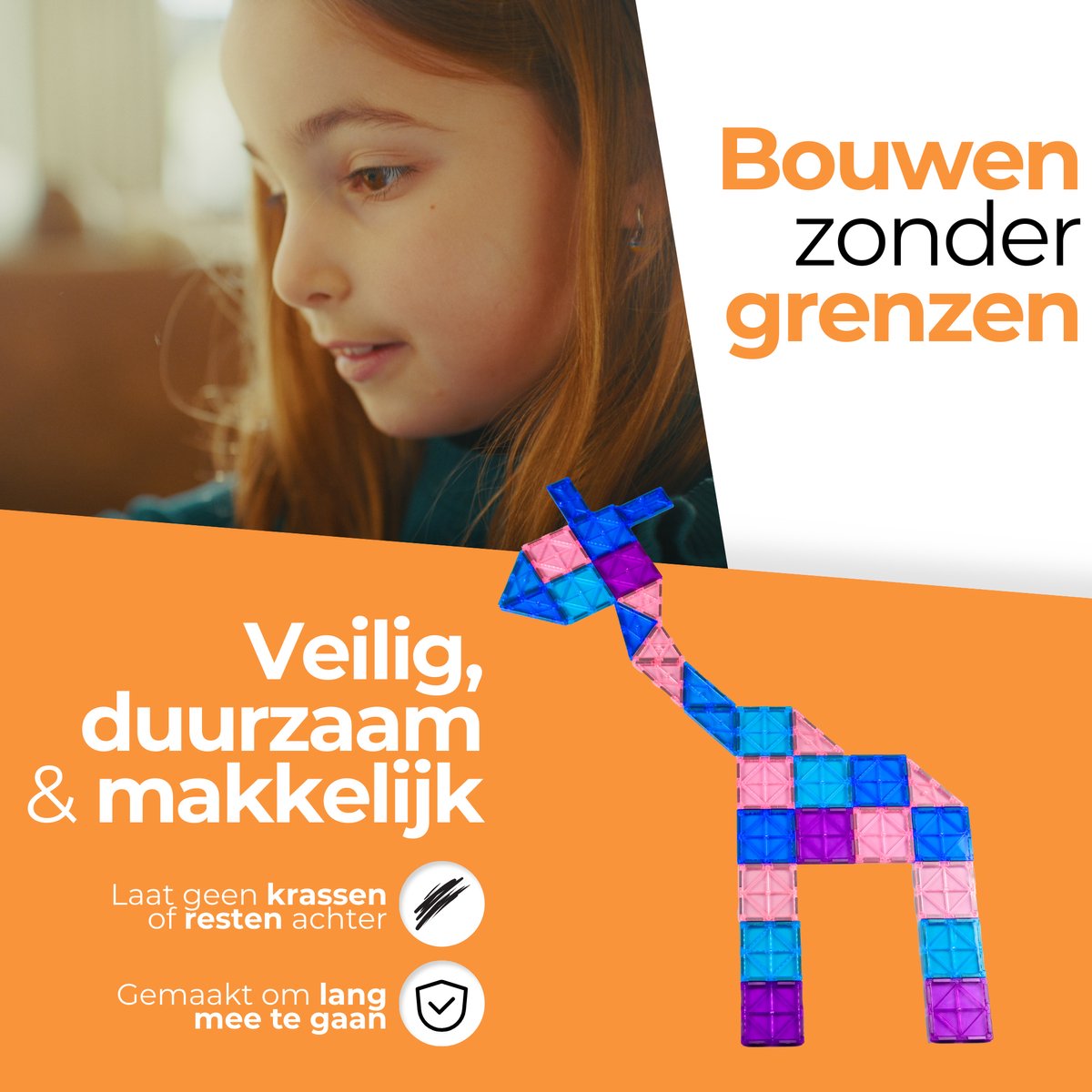 Magna Minds - Magnetic Tiles - Ice prince/princess - Magnetisch Speelgoed - 101 stuks - Constructie speelgoed - Magnetische tegels - Montessori speelgoed - Magnetic toys - Magnetische bouwstenen - Speelgoed Kinderen — afbeelding 10