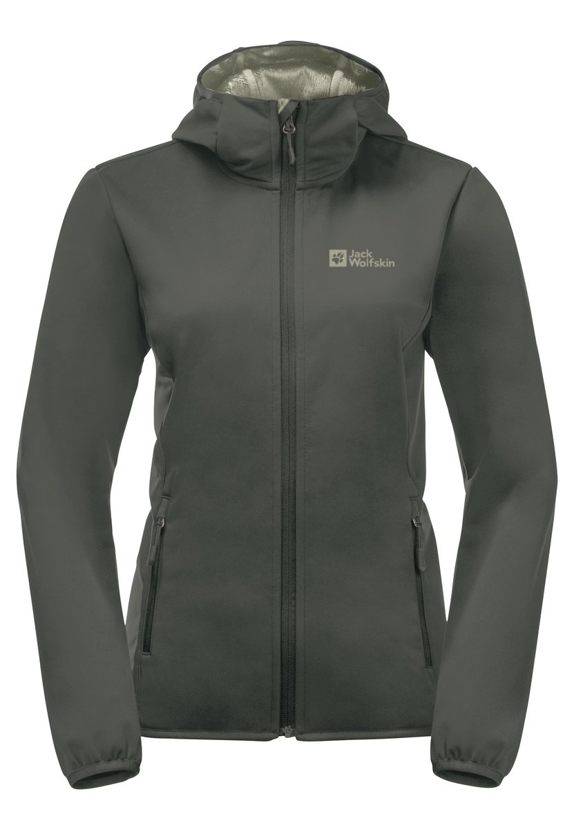 Jack Wolfskin Windhain Hoody Women Softshell Dames Groen