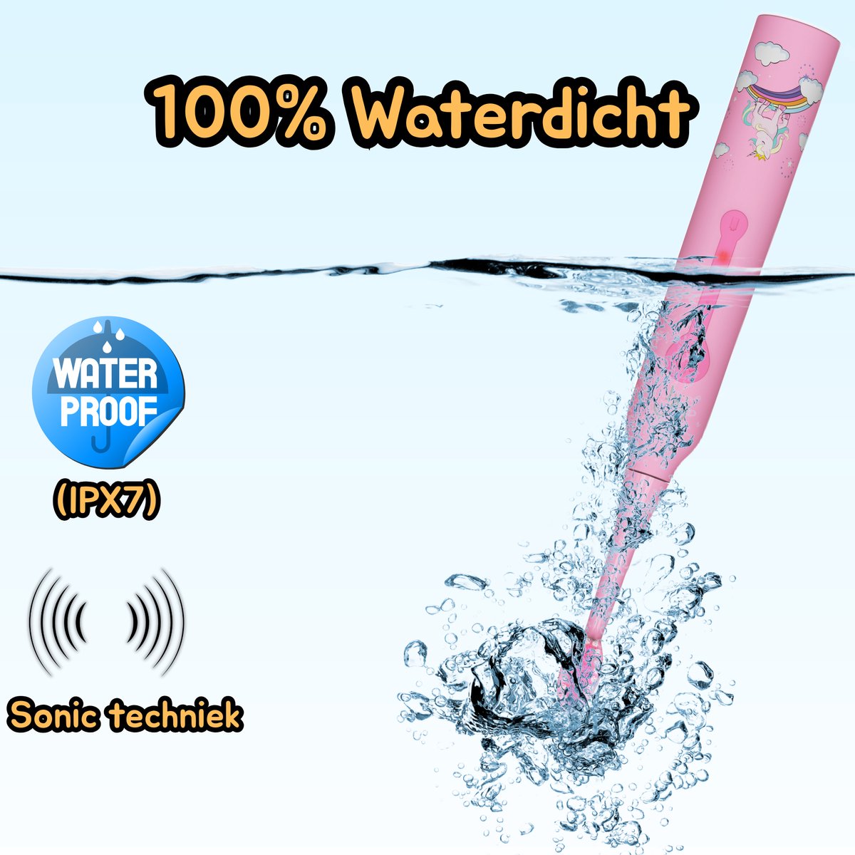 KT Unicorn Sonische Elektrische Tandenborstel Kind Roze - afbeelding 2