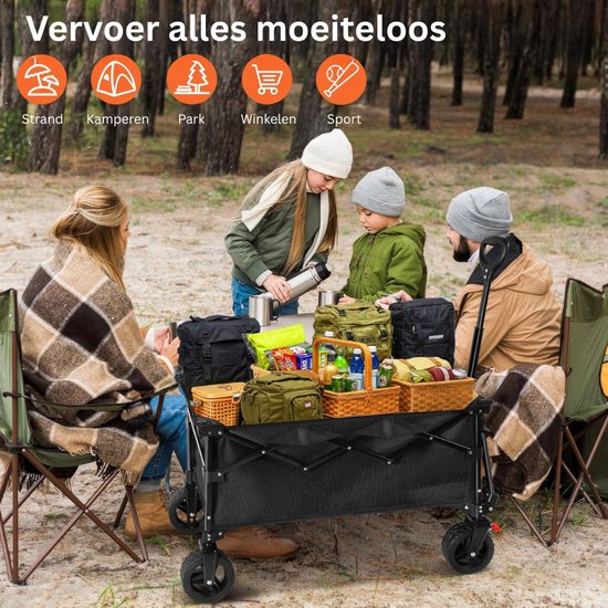 Bolderkar Opvouwbaar Luchtbanden - Strandwagen - Bolderwagen van Merkloos	 — afbeelding 4