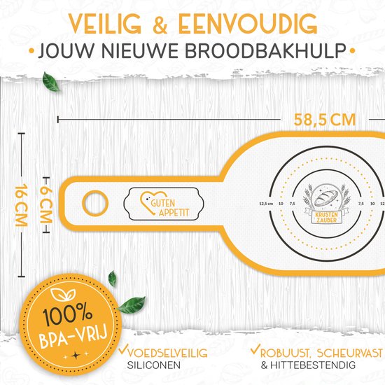 KRUSTENZAUBER Ovale broodtrommels van duurzame siliconen als broodbakaccessoire – de broodbakmat zorgt voor soepel tillen van het brood uit de pan, bakmat brood, bakmat