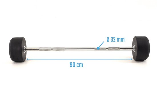 Muscle Power Vaste Halterstang Rubber - 20 kg
