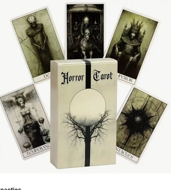 Horror Tarot Kaarten – 78-delige Gothic Divinatie Set met Duistere Illustraties | Spirituele Verkenning & Uniek Cadeau