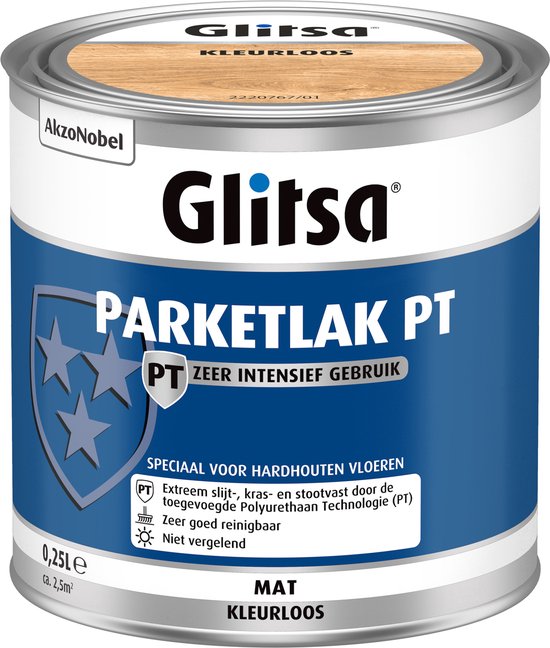 Blik Glitsa Parketlak PT Mat Kleurloos 0,25L.