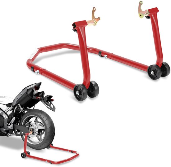 Motorfiets Achterwiel Standaard Rood Wielblok Motorfietsstandaard Motor